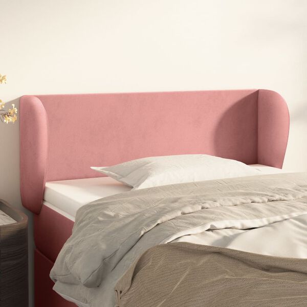 vidaXL T&ecirc;te de lit avec oreilles Rose 93x23x78/88 cm Velours