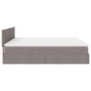 VidaXL Cadre de lit ottoman avec matelas taupe 160x200 cm tissu