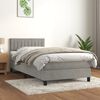 vidaXL Sommier &agrave; lattes de lit et matelas Gris clair 100x200cm Velours