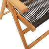 vidaXL Chaises inclinables de jardin lot de 8 noir bois massif acacia