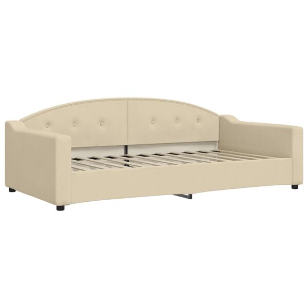 vidaXL Lit de repos cr&egrave;me 100x200 cm tissu