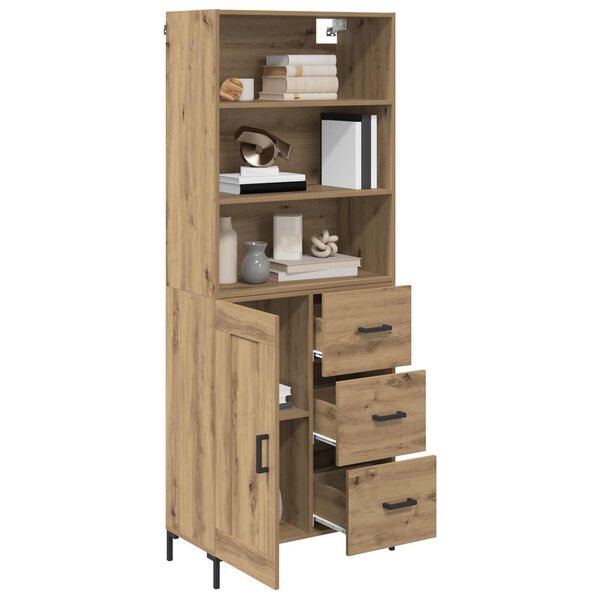 vidaXL Haut Armoire avec tiroir Ch&ecirc;ne artisanal 69,5 x 34 x 180 cm