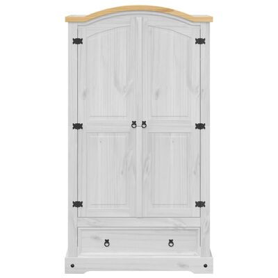 vidaXL Garde-robe Corona blanc 102x52x186 cm bois de pin massif