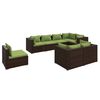 vidaXL Salon de jardin 8 pcs avec coussins R&eacute;sine tress&eacute;e Marron