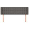 vidaXL T&ecirc;te de lit avec oreilles Gris 147x16x78/88 cm Similicuir