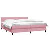 vidaXL Sommier &agrave; lattes de lit avec matelas rose 180x210 cm velours