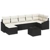 vidaXL Ensemble de Canap&eacute;s avec coussin 8 pcs Noir polyrotin
