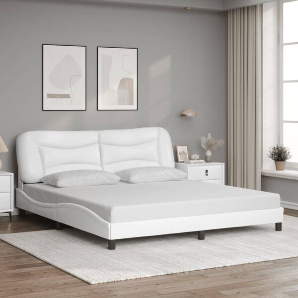 vidaXL Cadre de lit avec LED sans matelas Hvar blanc 180x200 cm