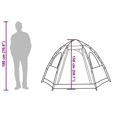 vidaXL Tente de camping cabine 4 personnes bleu libération rapide