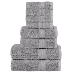 vidaXL Ensemble de serviettes de qualit&eacute; sup&eacute;rieure SOLUND 8 pcs gris