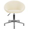 vidaXL Chaise pivotante &agrave; manger Cr&egrave;me Tissu