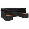 vidaXL Ensemble de canap&eacute; de jardin 6 pc 6-Nombre de places Noir