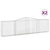 vidaXL Paniers &agrave; gabions arqu&eacute;s 2 pcs 400x30x100/120 cm Fer galvanis&eacute;