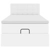 vidaXL Cadre de lit ottoman et matelas blanc pur 100x200cm similicuir