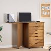 vidaXL Armoire roulante avec bureau MOSS marron miel bois de pin