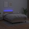 vidaXL Sommier &agrave; lattes de lit avec matelas LED Cappuccino 120x200 cm
