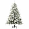 vidaXL Sapin de No&euml;l artificiel pr&eacute;-&eacute;clair&eacute; Vert 180 cm PVC et PE