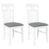 vidaXL Chaises &agrave; manger coussins 2 pcs blanc bois massif caoutchouc