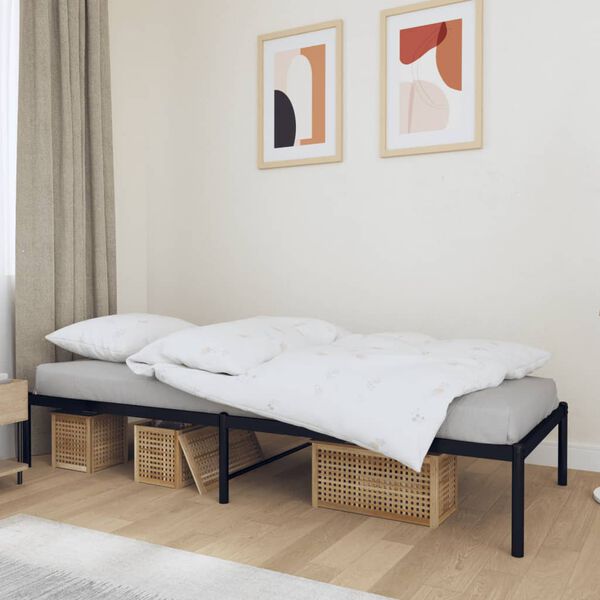 vidaXL Cadre de lit métal sans matelas noir 75x190 cm