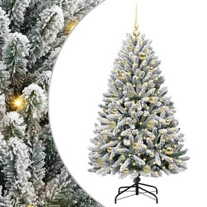 vidaXL Sapin de No&euml;l artificiel Vert et blanc 120 cm PVC et m&eacute;tal