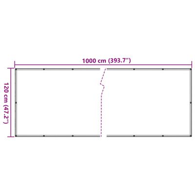 vidaXL Écran d'intimité de balcon crème 1000x120 cm PVC