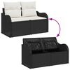 vidaXL Ensemble de canap&eacute; de jardin avec coussin 8 pcs Noir Poly rotin