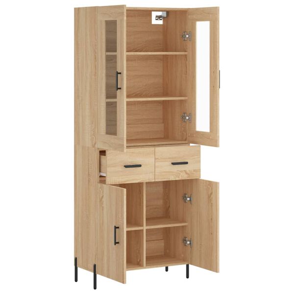 vidaXL Buffet haut Ch&ecirc;ne sonoma 69,5x34x180 cm Bois d'ing&eacute;nierie