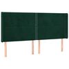 vidaXL T&ecirc;te de lit avec oreilles Vert fonc&eacute; 203x16x118/128 cm Velours