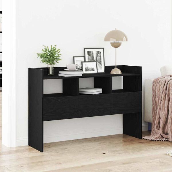 vidaXL Buffet Ch&ecirc;ne noir 105 x 30 x 70 cm Bois d'ing&eacute;nierie