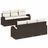 vidaXL Ensemble de canap&eacute; de jardin 7 pc Marron polyrotin