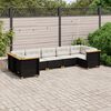 vidaXL Salon de jardin 7 pcs avec coussins noir r&eacute;sine tress&eacute;e