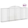 vidaXL Paniers &agrave; gabions arqu&eacute;s 17 pcs 300x30x120/140 cm fer galvanis&eacute;