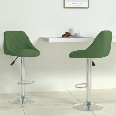 vidaXL Tabourets de bar lot de 2 vert foncé velours