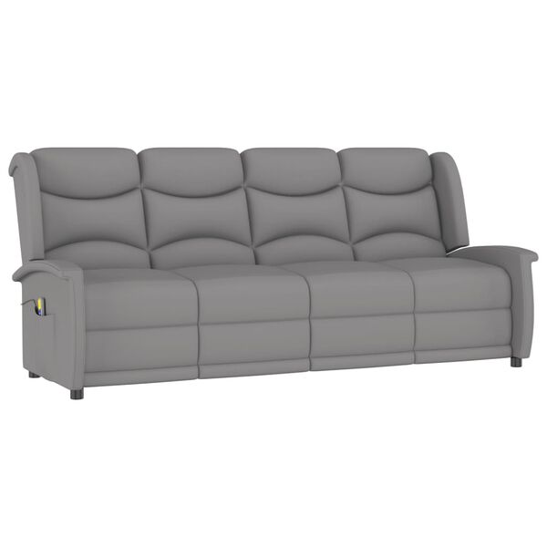 vidaXL Fauteuil de massage inclinable à 4 places gris clair