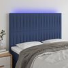 vidaXL T&ecirc;te de lit &agrave; LED Bleu 144x5x118/128 cm Tissu