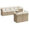 vidaXL Salon de jardin avec coussins 7 pcs beige r&eacute;sine tress&eacute;e