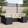 vidaXL Salon de jardin 6 pcs avec coussins noir r&eacute;sine tress&eacute;e