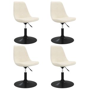 vidaXL Chaises &agrave; manger pivotantes lot de 4 Cr&egrave;me Velours