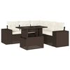 vidaXL Salon de jardin avec coussins 6 pcs marron r&eacute;sine tress&eacute;e