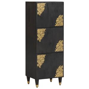 vidaXL Haut Armoire Noir 40 x 33 x 110 cm Bois de mangue massif