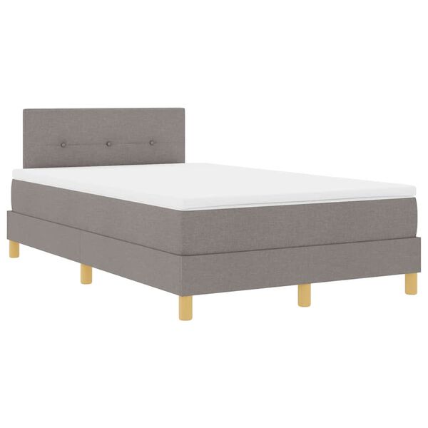 vidaXL Lit &agrave; ressorts avec matelas Taupe 120 x 200 cm tissu