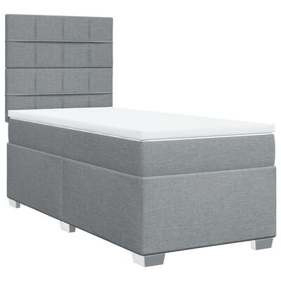 vidaXL Sommier à lattes de lit avec matelas gris clair 80x200 cm tissu