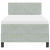 vidaXL Lit &agrave; ressorts avec matelas Gris clair 80 x 200 cm Velours