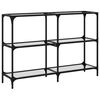 vidaXL Table console avec dessus en verre transparent 118,5x30x81 cm