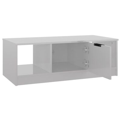vidaXL Table basse blanc brillant 102x50x36 cm bois d'ingénierie
