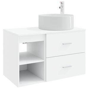 vidaXL Ensemble de mobilier de salle de bain 2 pc Blanc