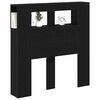 vidaXL T&ecirc;te de lit LED avec &eacute;tag&egrave;re Ch&ecirc;ne noir 100 x 18,5 x 103,5 cm