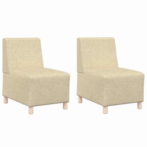 vidaXL Unit&eacute; de Sofa Modulaire Sans Accoudoirs 2 pcs Cr&egrave;me