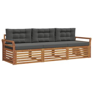vidaXL Ensemble de canap&eacute;s d'ext&eacute;rieur 3 pcs Naturel et Anthracite