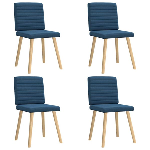 vidaXL Chaises &agrave; manger lot de 4 bleu tissu